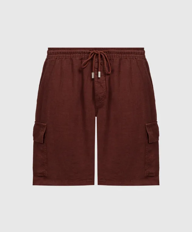 Vilebrequin Brown linen cargo shorts