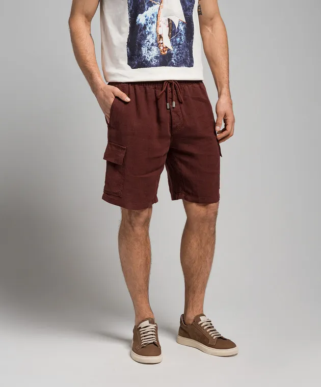 Vilebrequin Brown linen cargo shorts