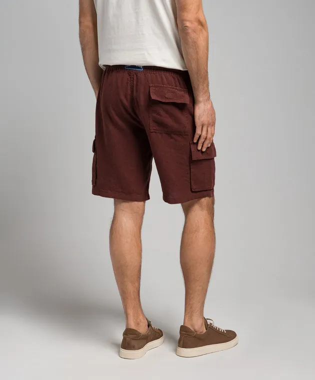 Vilebrequin Brown linen cargo shorts