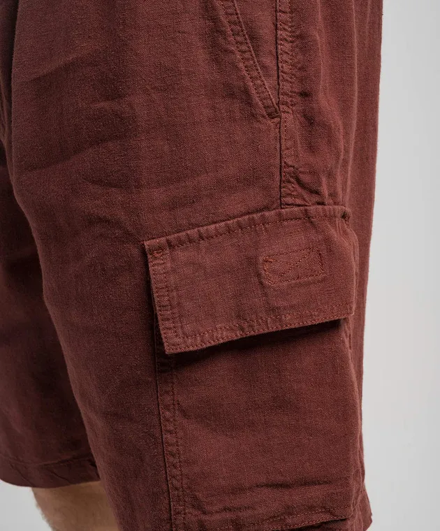 Vilebrequin Brown linen cargo shorts