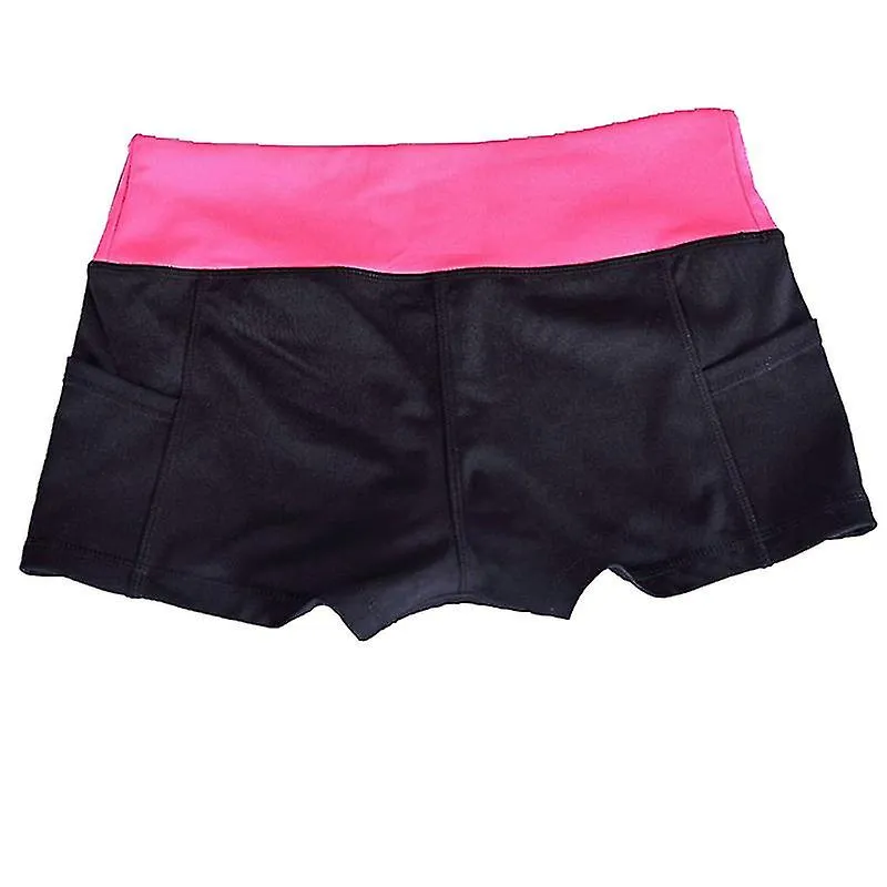 Women High Waist Yoga Shorts Running Hot Pants Pockets Quick Dry