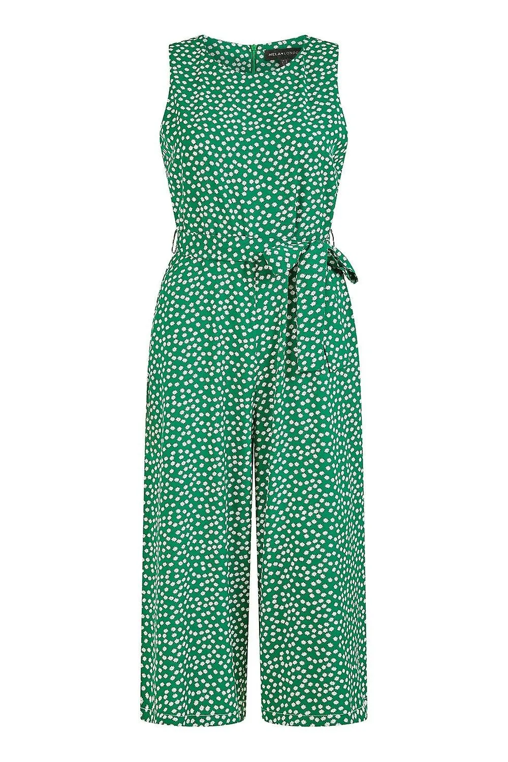 Women's Mela London Mela Green Ditsy Daisy Sleeveless Culotte Jumpsuit