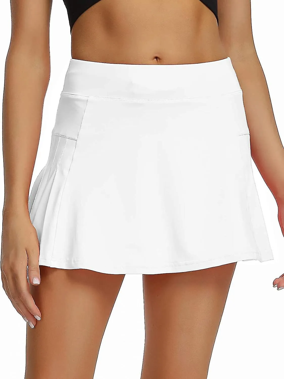 Women's Tennis Skirt Pleated Athletic Skorts Sports Golf Running Mini Skirt With Pockets And Shorts