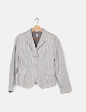 Zara Blazer bicolor estampado rayas