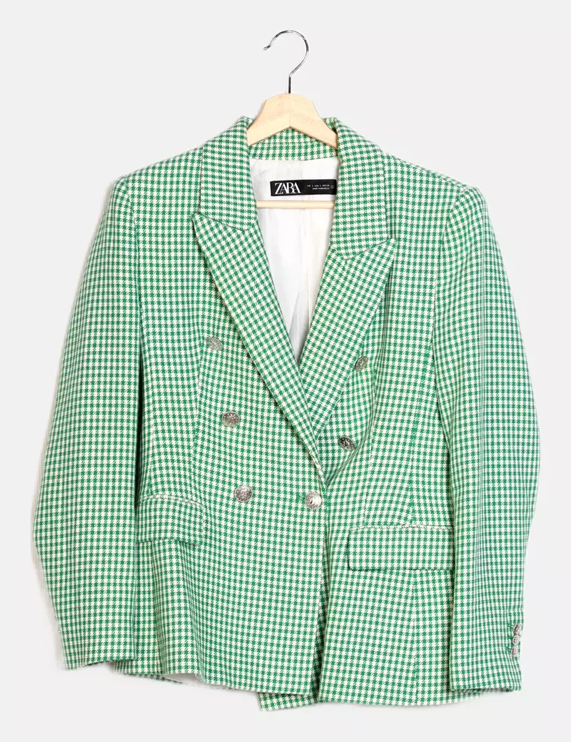 Zara Blazer cuadros bicolor manga larga