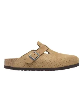 Zuecos Birkenstock Boston Perforado camel para mujer